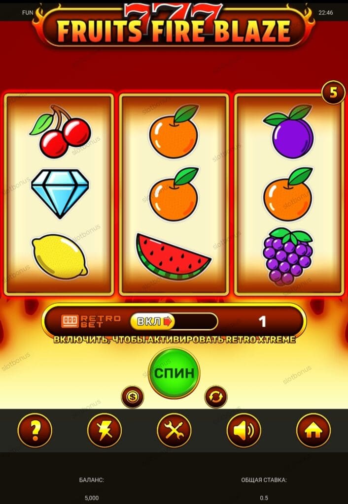 777 — Fruits Fire Blaze демо