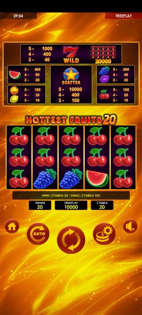 Hottest Fruits 20 демо
