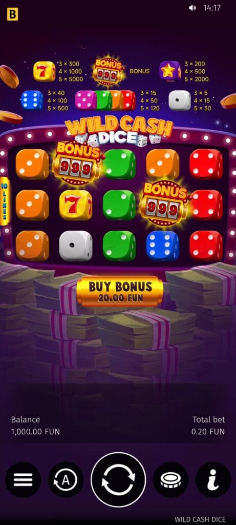 Wild Cash Dice демо
